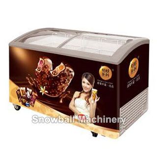 ice cream display showcase freezer