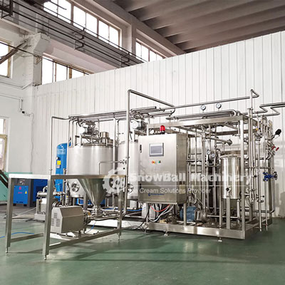 Ice cream production process, ice cream mixing and pasteurizing