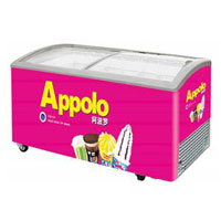 Commercial showcase freezer for ice cream displaying